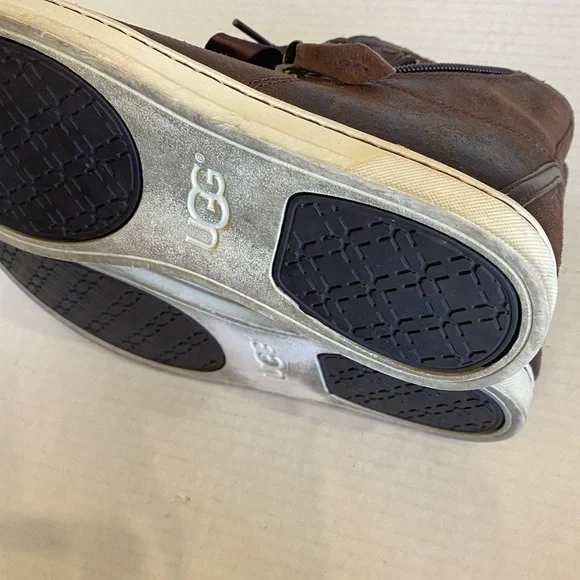 UGG Blaney Crystals Brown Leather Ankle Booties Fashion Sneakers Size 7.5 Comfy - Picture 13 of 15
